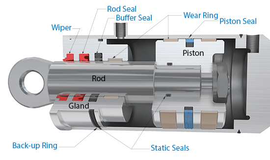 Hydraulic cylinder seals example